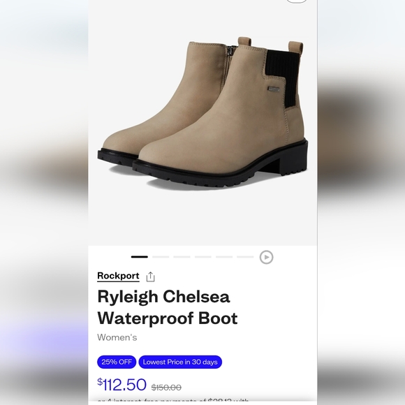 Boots by Rockport HydroShield Waterproof  Olive Green Zippered Closure - Picture 10 of 11